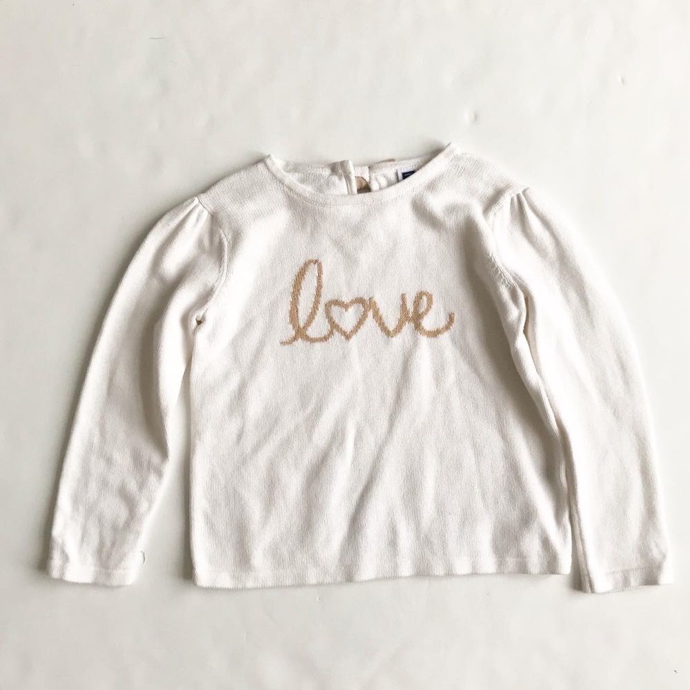 Janie & Jack light knit bow back sweater EUC 5T